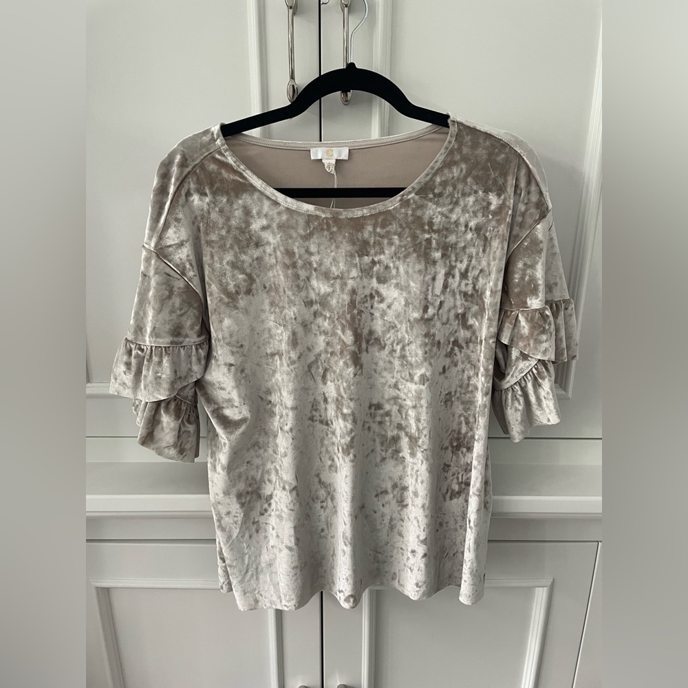 Charming Charlie Velvet Texture Top New